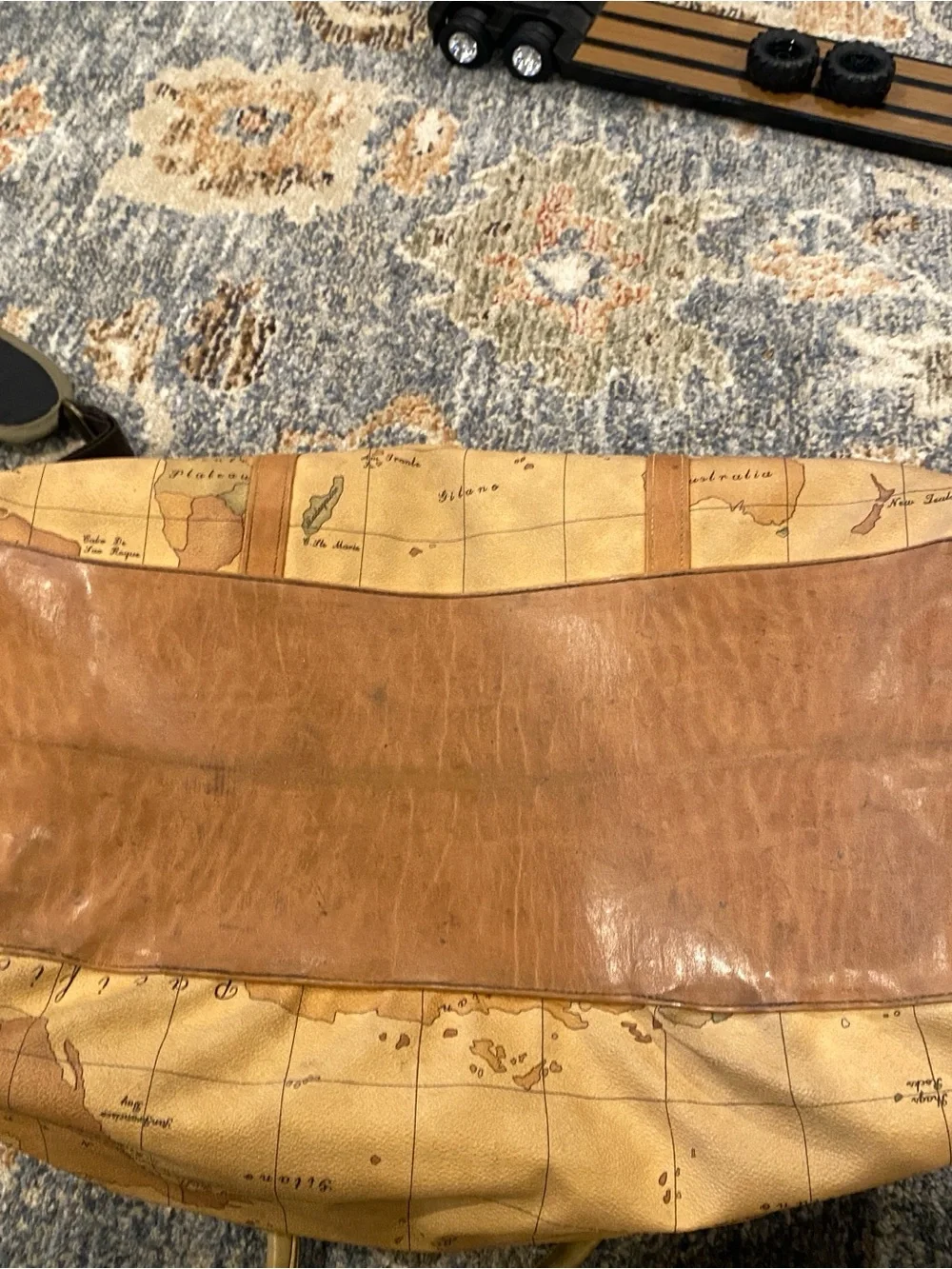 Bag, Vintage Map-Print Travel Duffle
